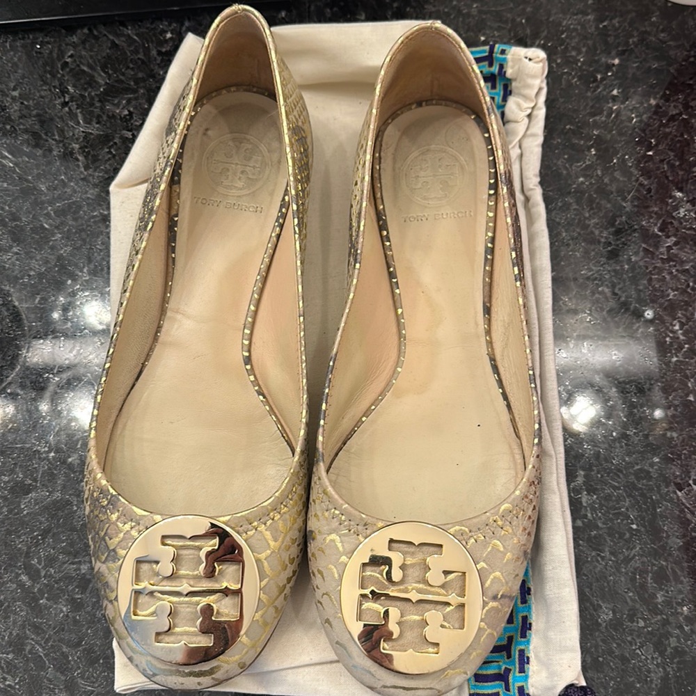 Tory Burch Snake Skin Print BALLET Shoes - Size. 9-/2